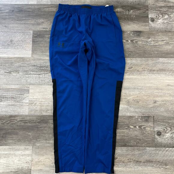 Under Armour UA Vital Woven Blue  Mens M Loose Fit Ankle Zip Ripstop Sweatpants - Picture 1 of 11